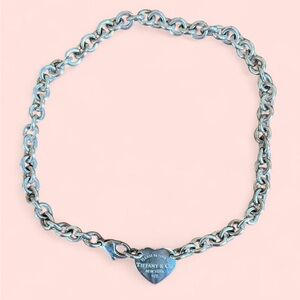 Tiffany & Co. Silver Chain Necklace with Heart Pendant